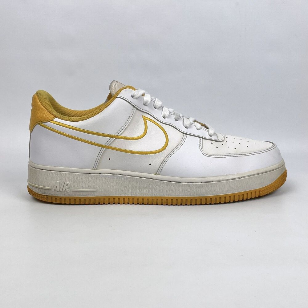 Nike Air Force 1 Low Ochre AJ7280-101 2018 Mens Size 12 White Yellow 2018